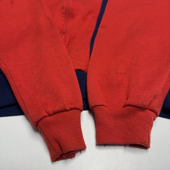 Vintage 80s Nike Sweatshirt Mens Large Red Full Zip Fleece Sportswear - Picture 9 of 16